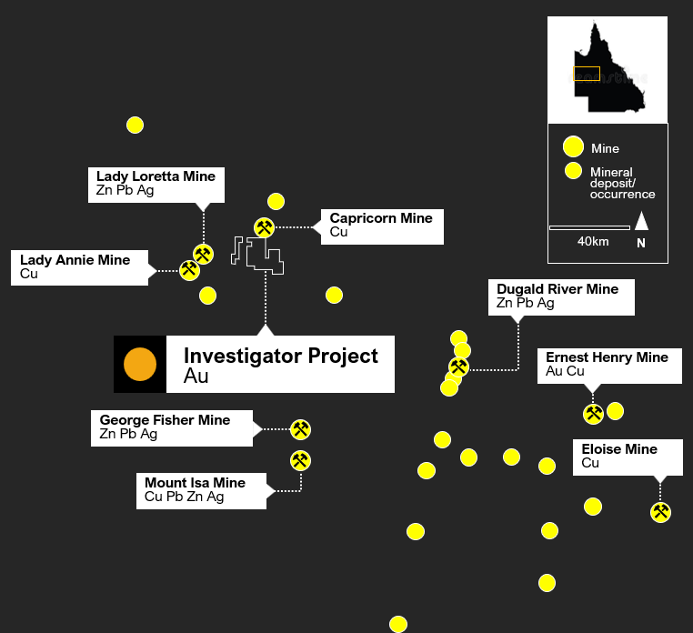 Figure 1: Investigator Copper Project Location Map