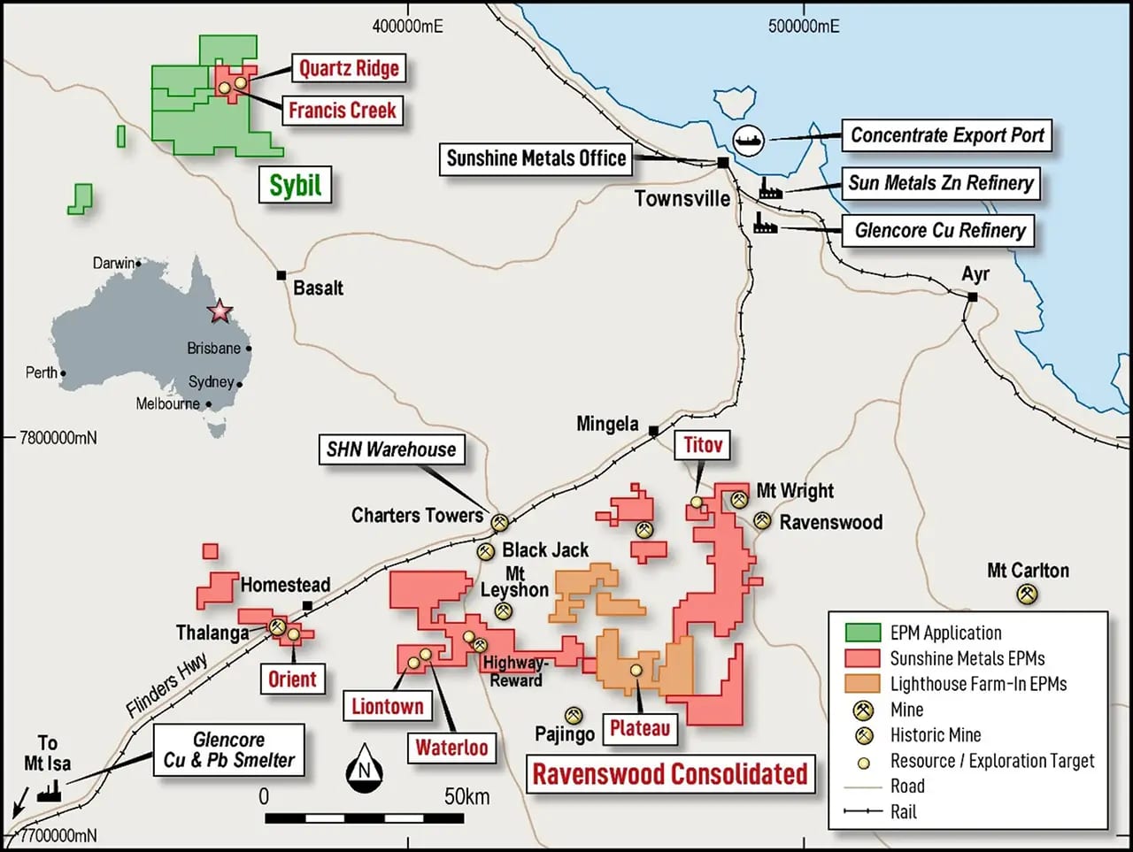Figure 2: Ravenswood Consolidated prospects